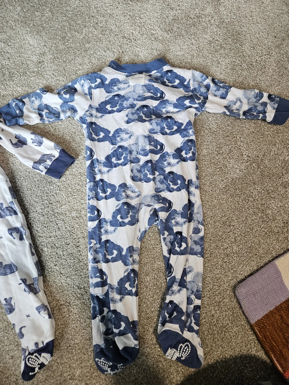 Burts Bees Baby Bundle Of 2 Footed Pajamas Size 6-9 Months